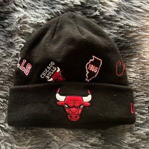 Black Chicago Bulls Beanie
